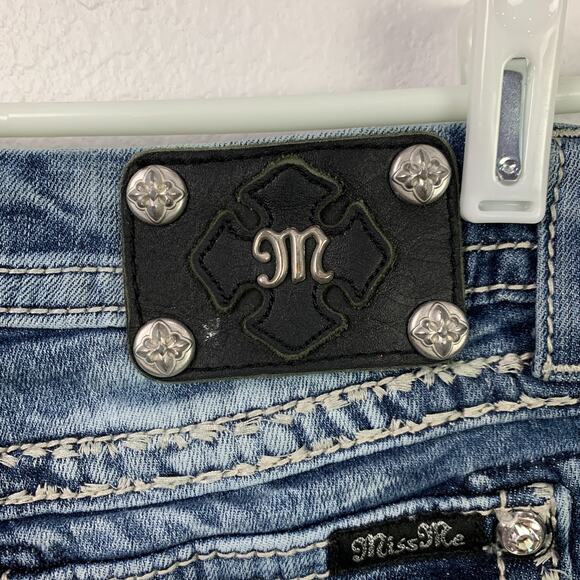 Miss Me Bling Embellished Festival Boot Cut Jeans 26 x 33 JE5836B7L - Picture 7 of 12